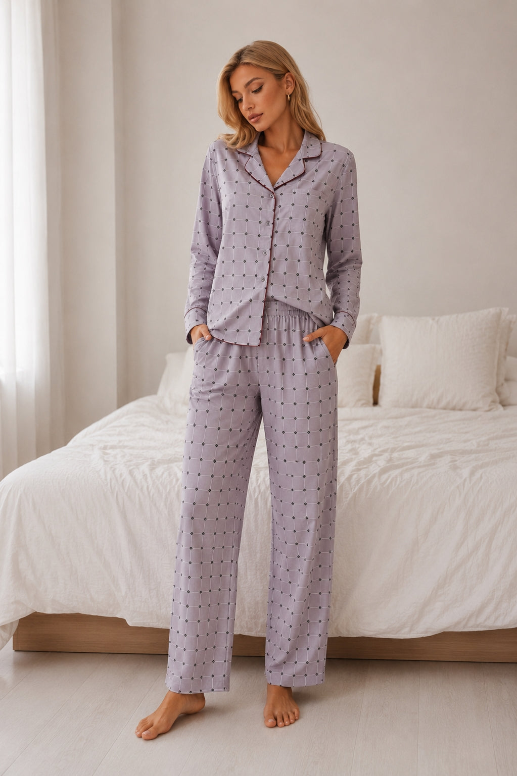 Ivory Pink Pajama Set