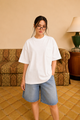 Women's basic relaxed fit white tee