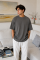 Relaxed fit steel grey tee