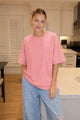 Women's basic relaxed fit Vintage Pink tee