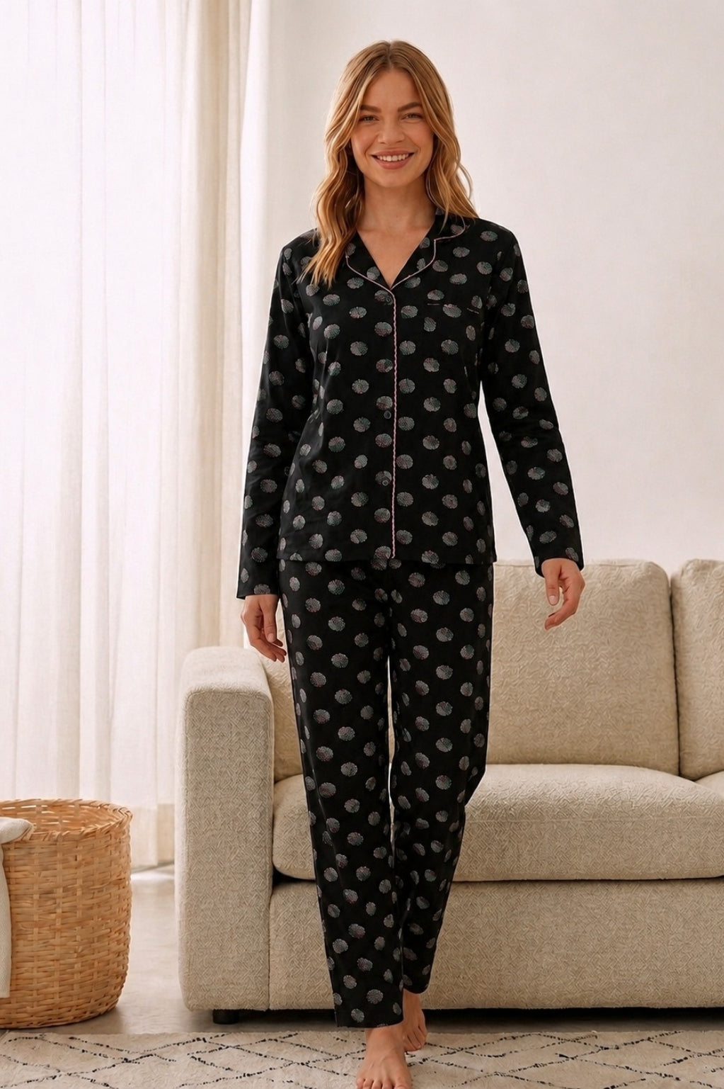Noir Bloom Pajama Set