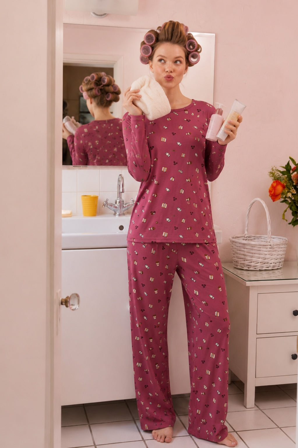 Mocha Pink Pajama Set