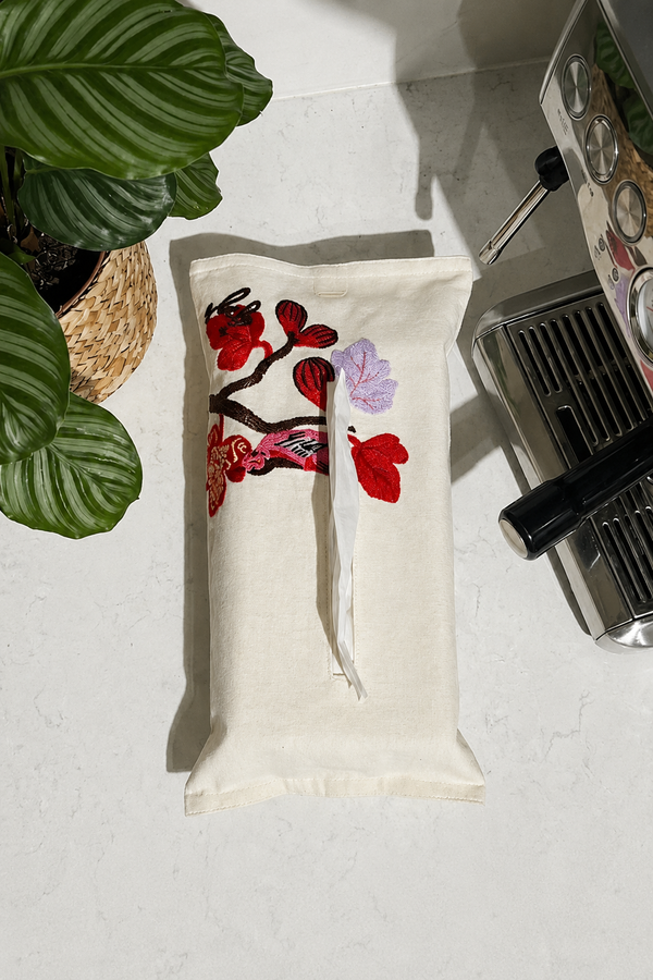 Embroided Tissue Box Cover