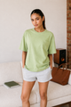 Women's basic relaxed fit pistachio green tee