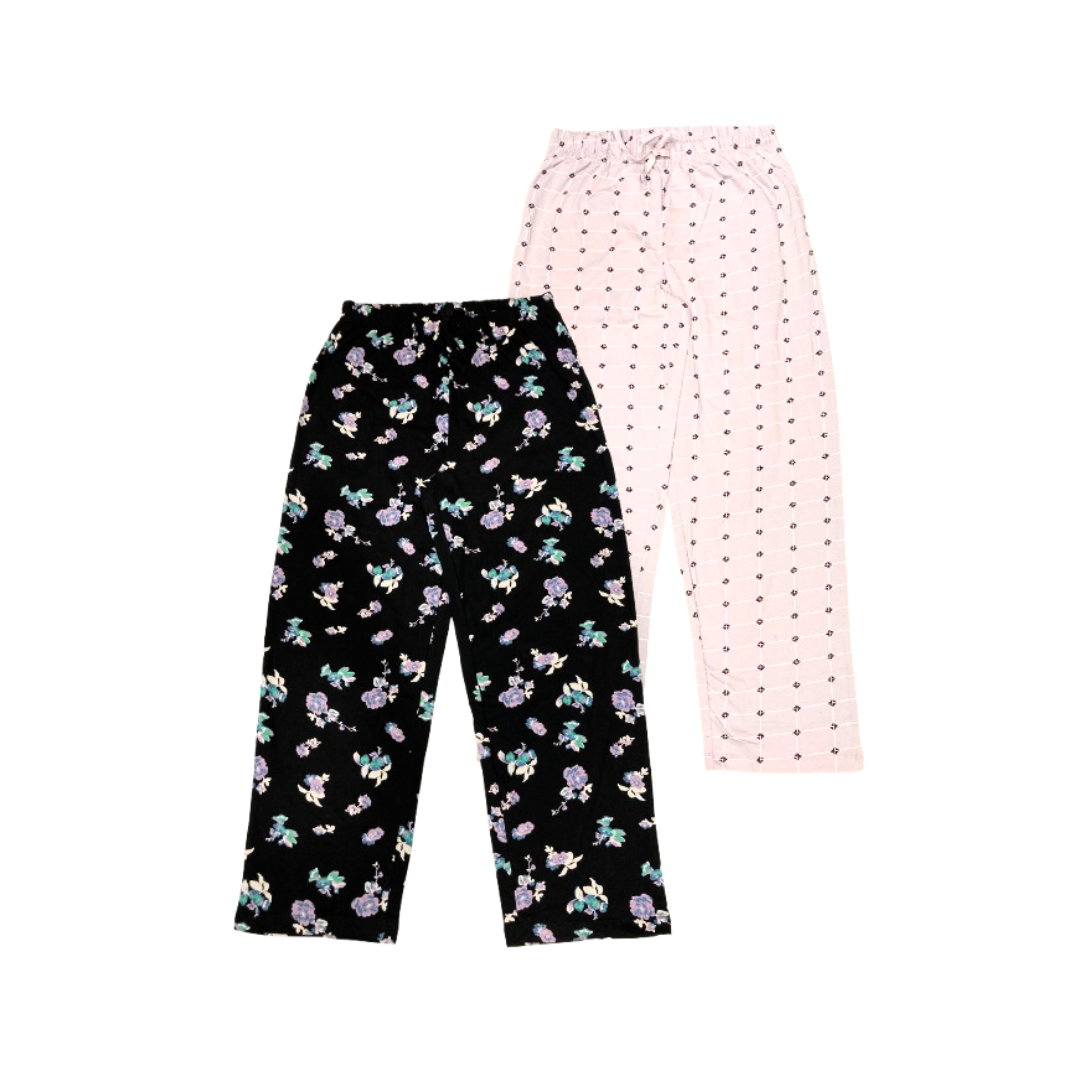 Pack of 2 Pajamas - Noir Bloom & Ivory Pink